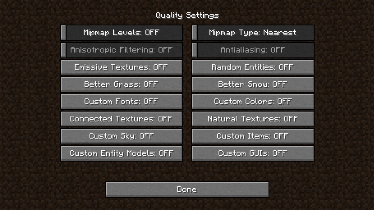 Optifine settings for fps