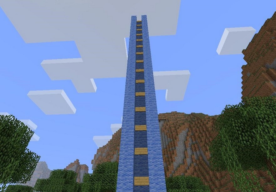 how to make water elevator in minecraft image