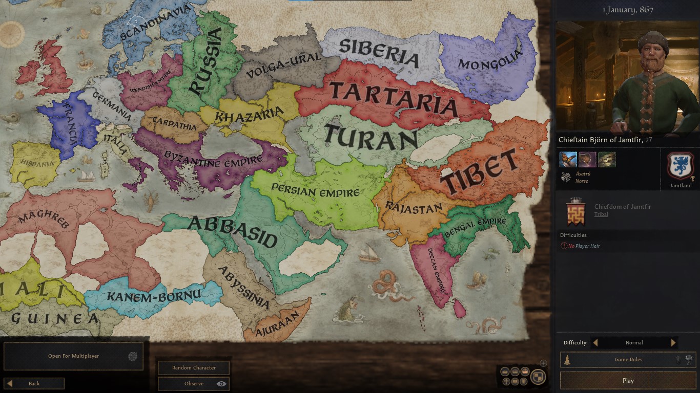 crusader kings playable nations