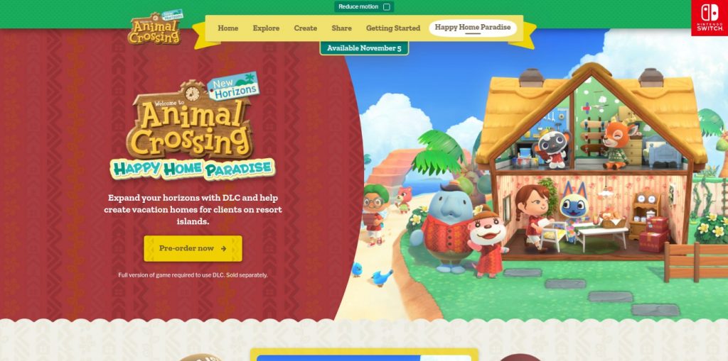 Animal Crossing Happy Home Paradise DLC